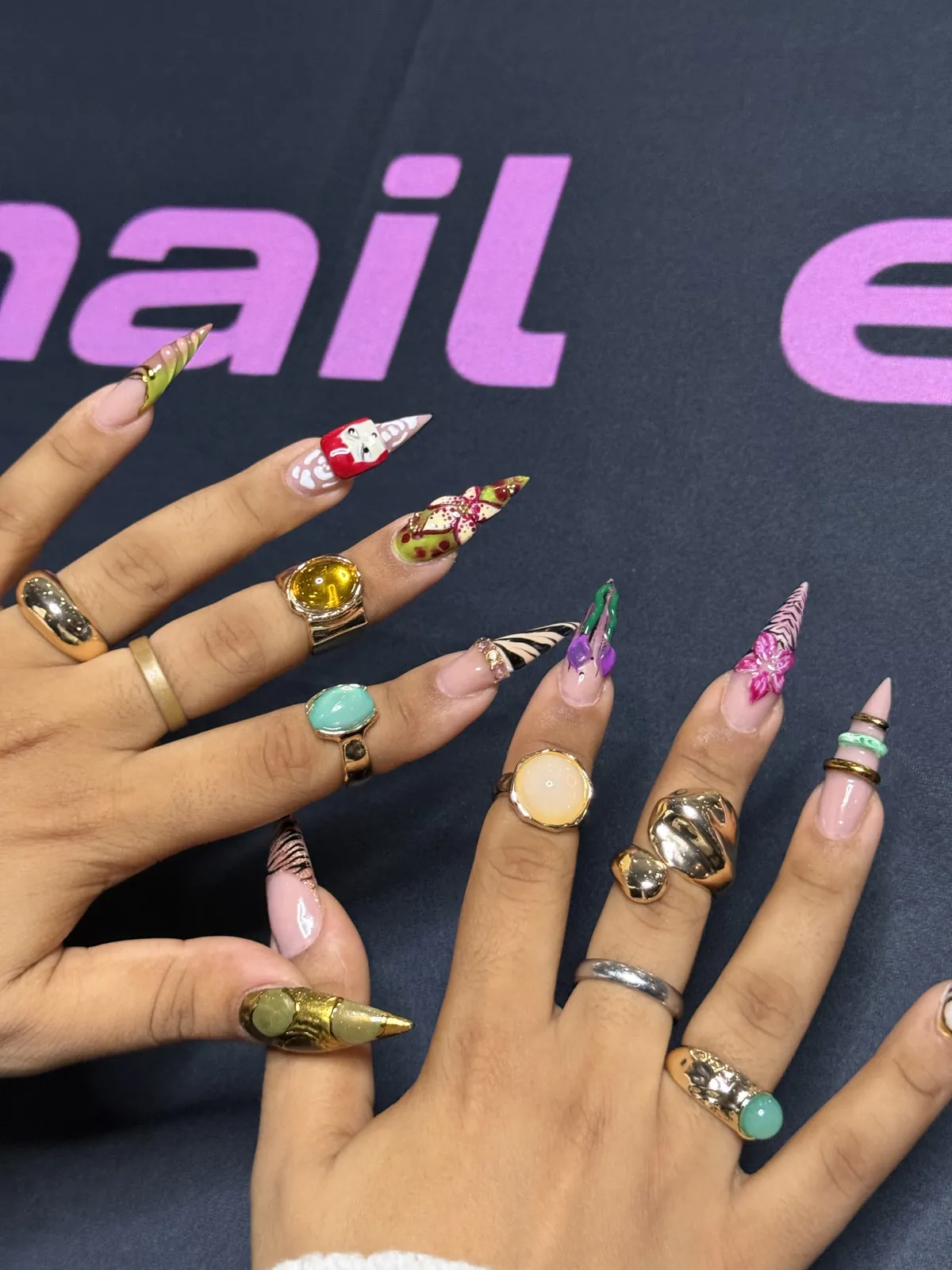 Sculpted nail art from The Nail Expo